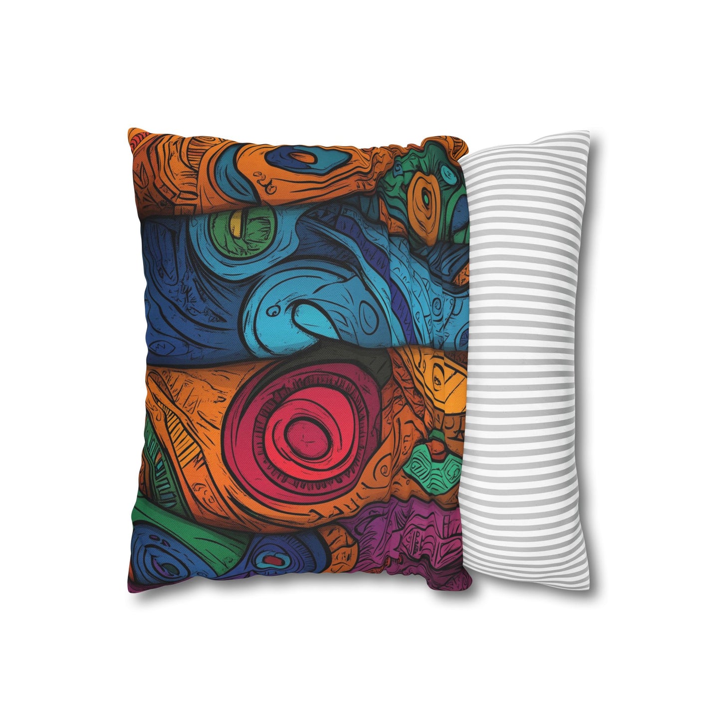 Tribal Rhythms- Square Polyester Pillowcase