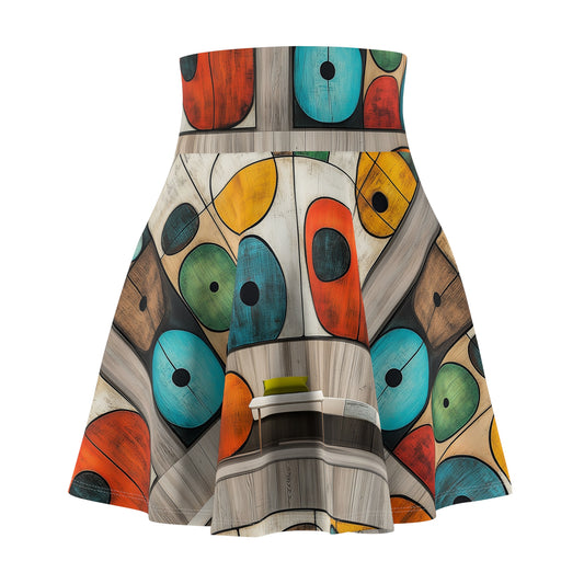 Vibrant Abstraction - Skater Skirt