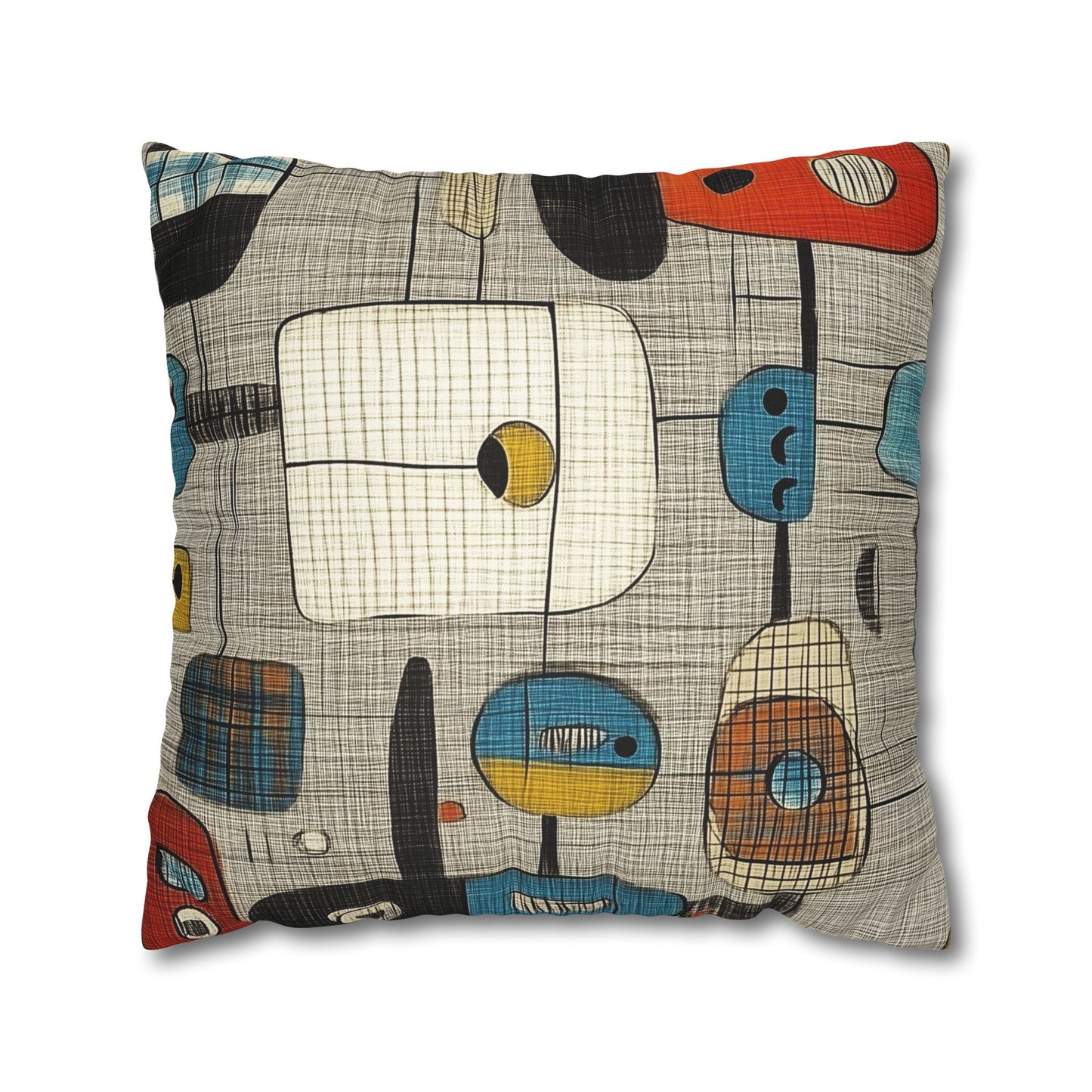 Mid-Century Mosaic - Square Polyester Pillowcase