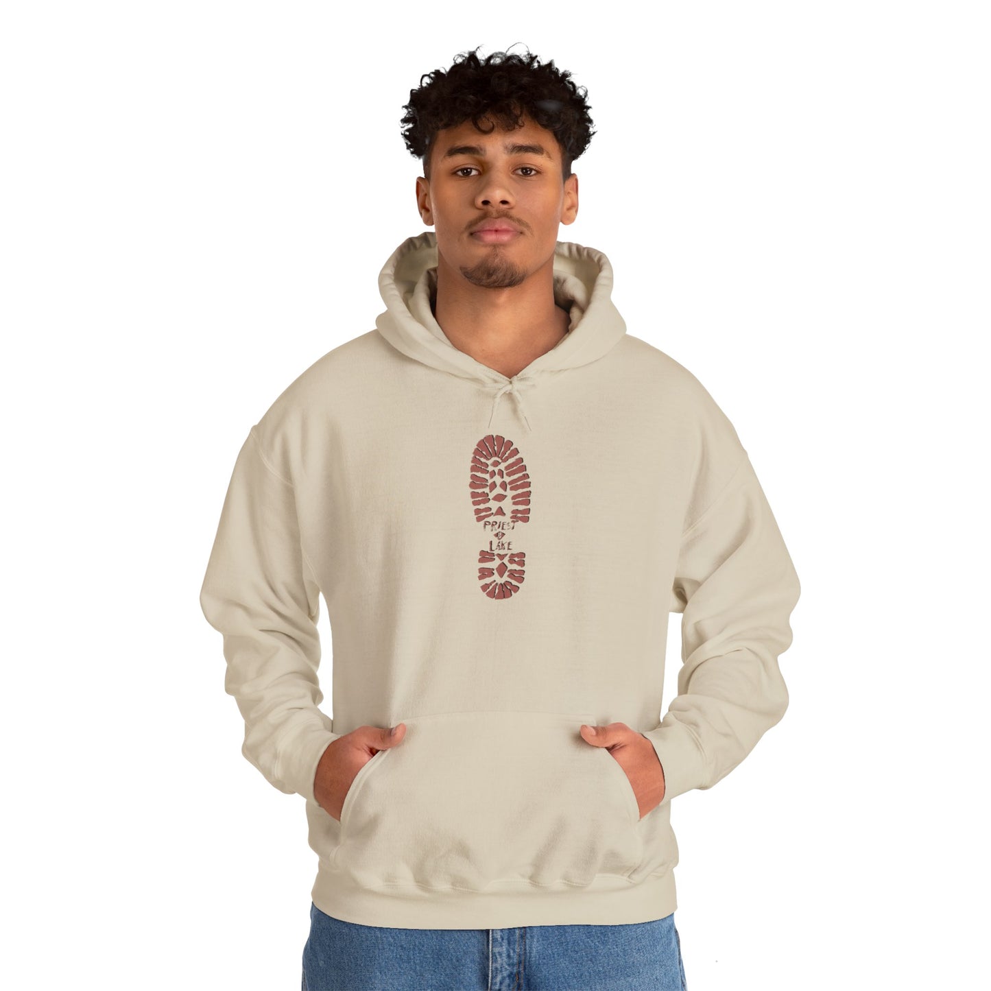 Priest Lake Classic Boot Print from the 1990’s - Heavy Blend Hooded Sweatshirt