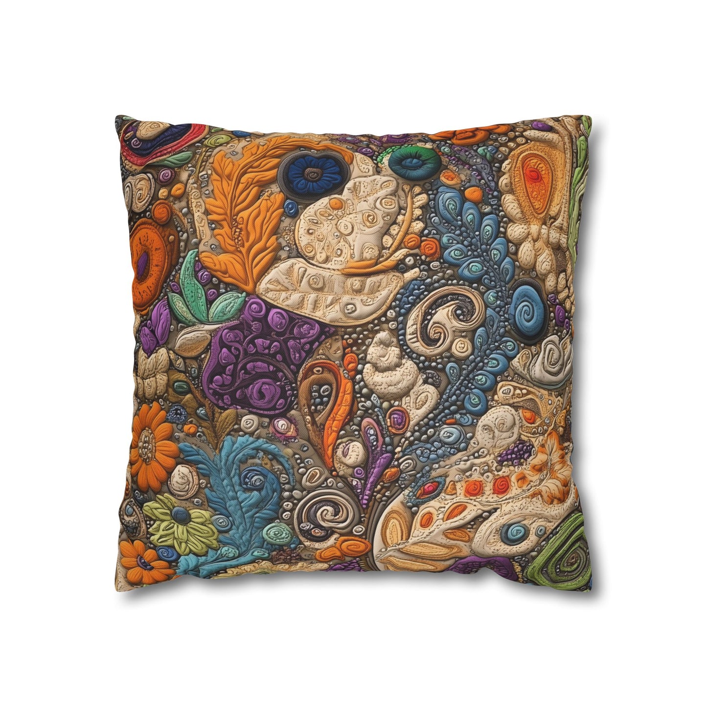 Kaleidoscope Garden- Square Polyester Pillowcase