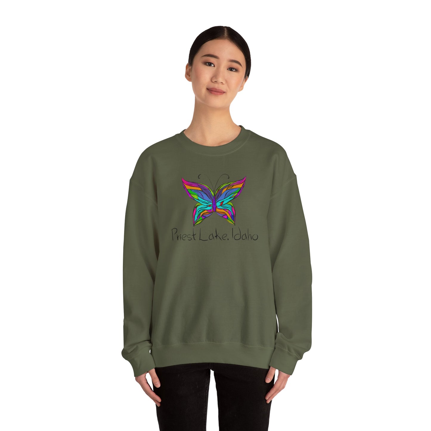 Priest Lake Butterfly Unisex Heavy Blend™ Crewneck Sweatshirt