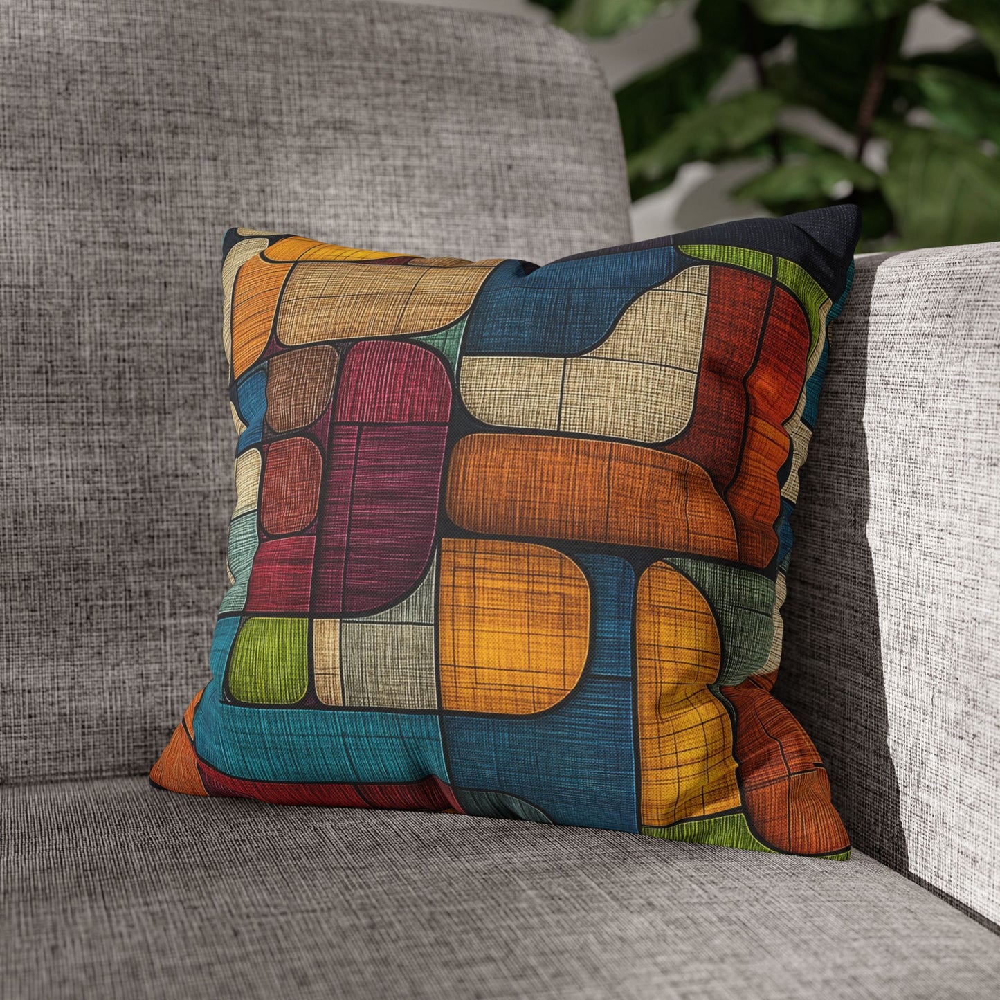 Geometric Mosaic - Square Polyester Pillowcase