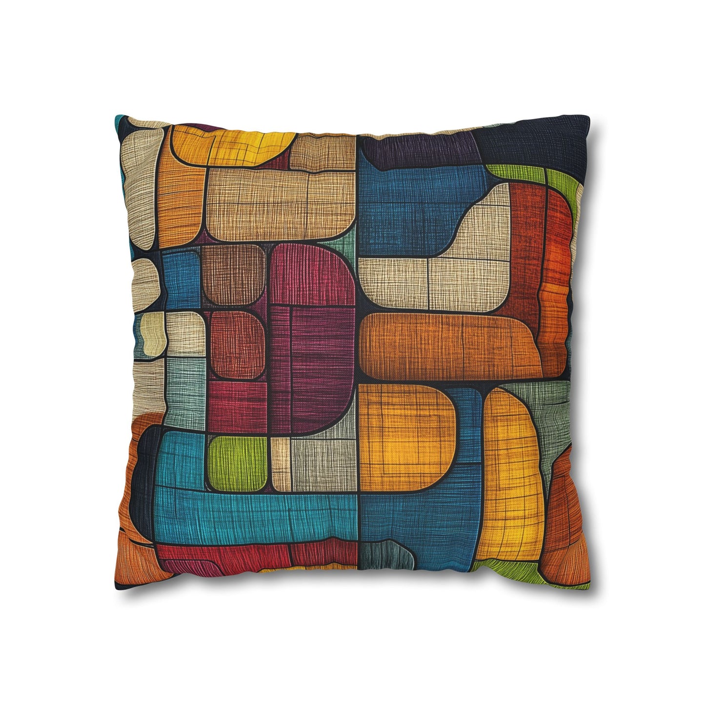 Geometric Mosaic - Square Polyester Pillowcase