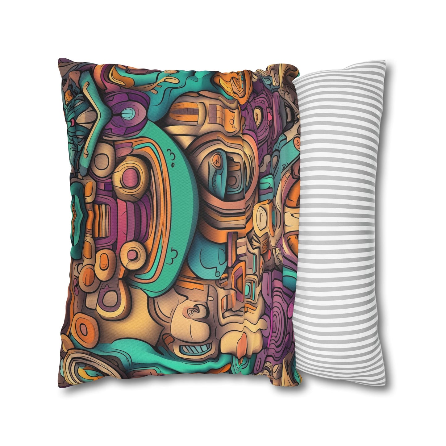 Psychedelic Dreamscape- Square Polyester Pillowcase