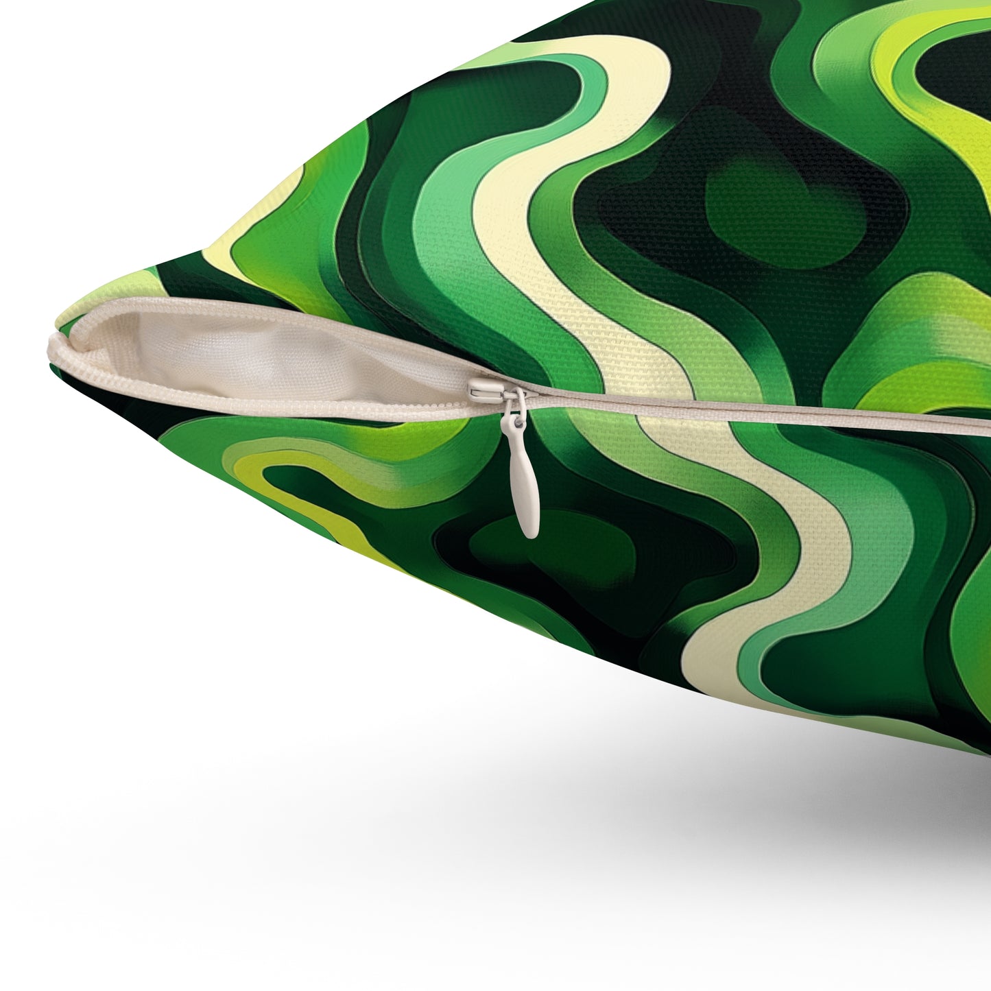 Green Swirlino Polyester Pillow  13