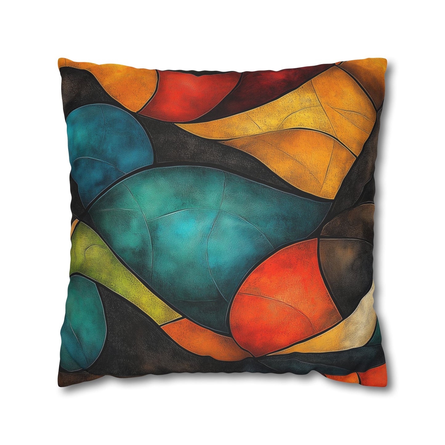 Chromatic Curves - Square Polyester Pillowcase