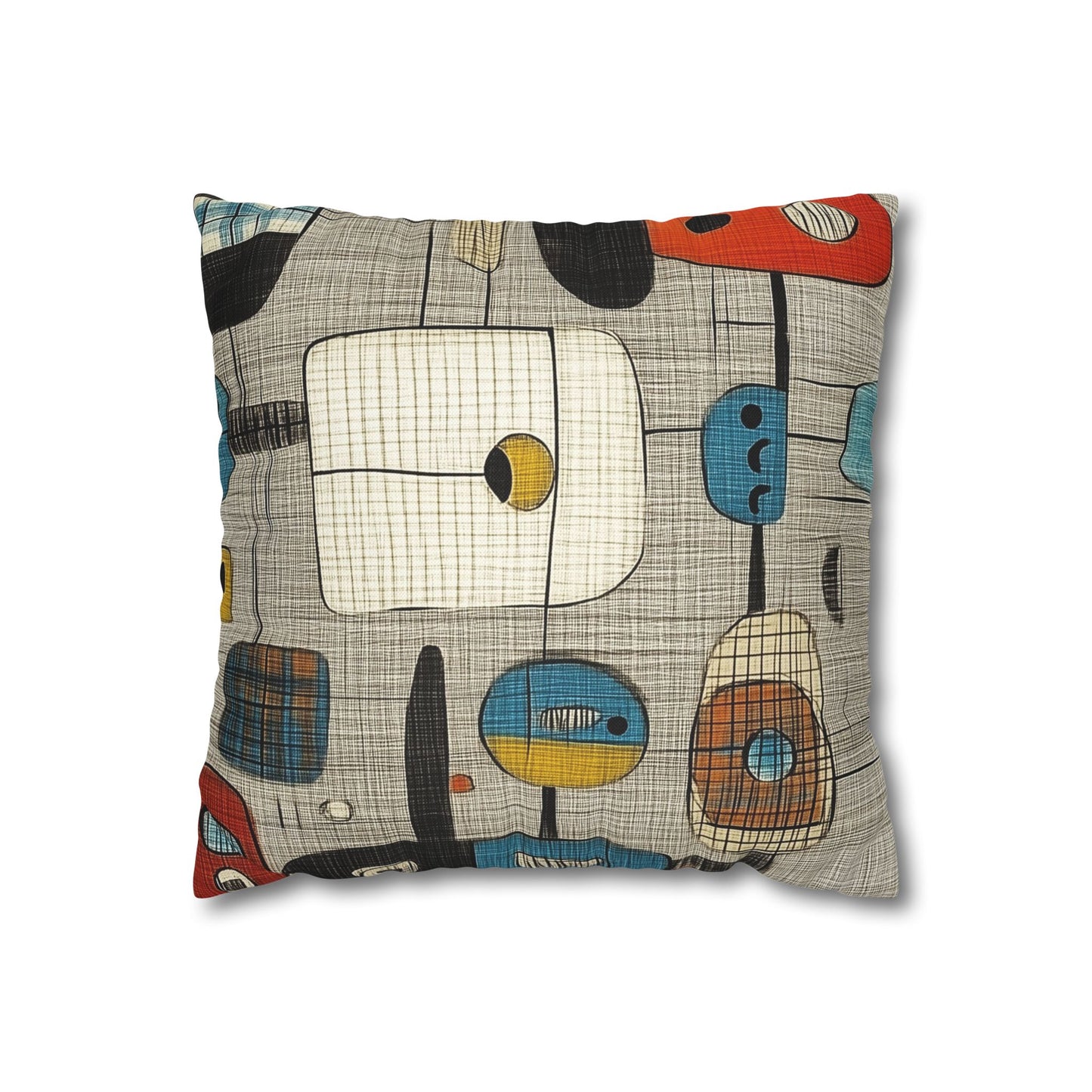 Mid-Century Mosaic - Square Polyester Pillowcase