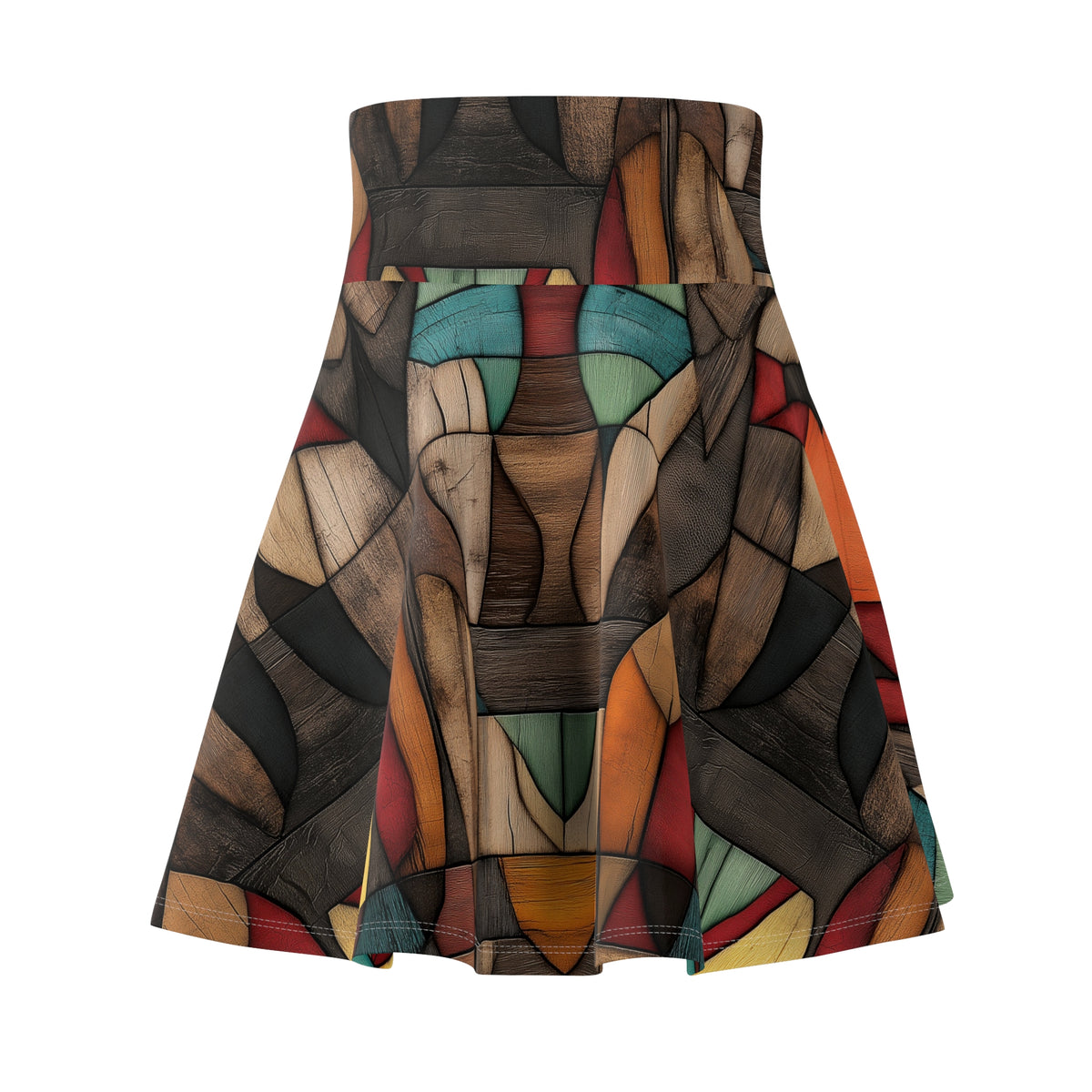 Vibrant Marquetry Skater Skirt