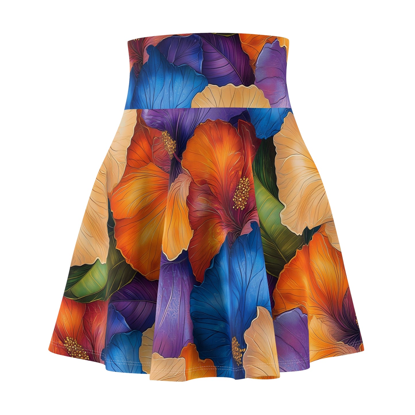 Tropical Hibiscus Burst - Skater Skirt