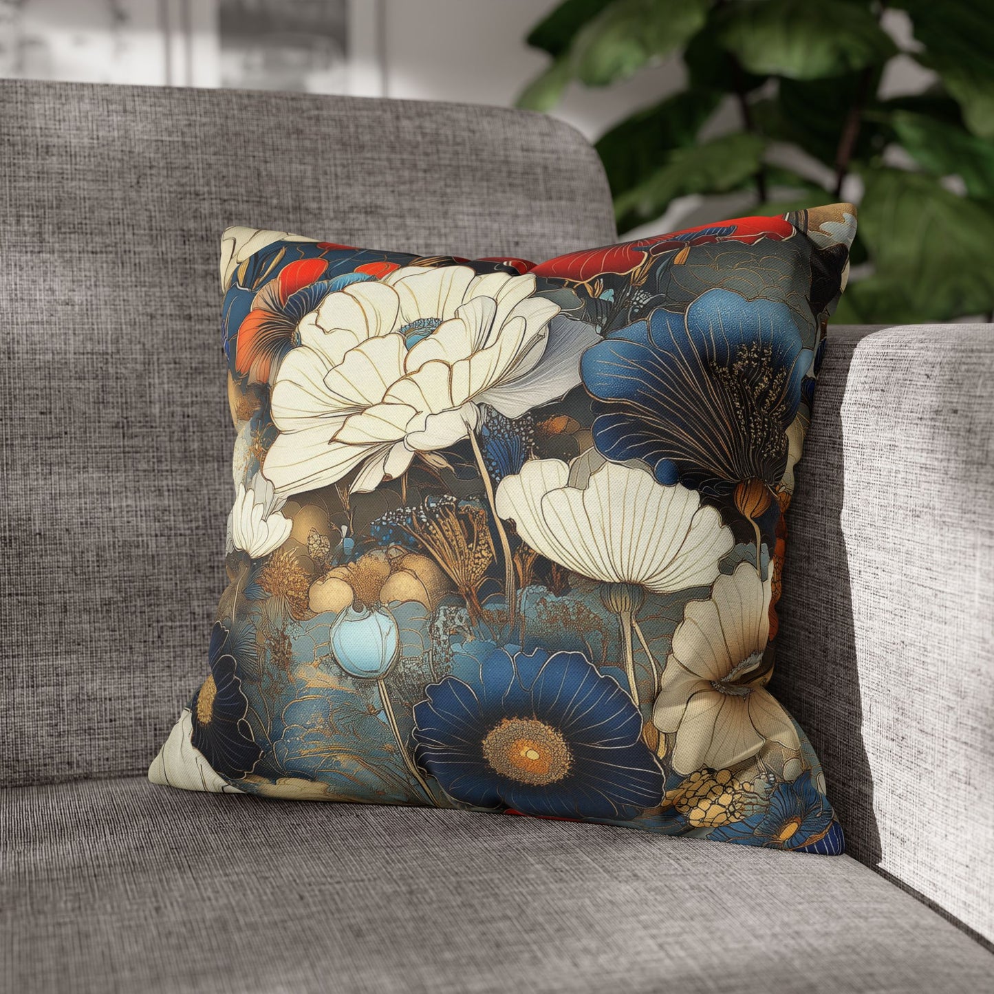 Vibrant Petals - Square Polyester Pillowcase