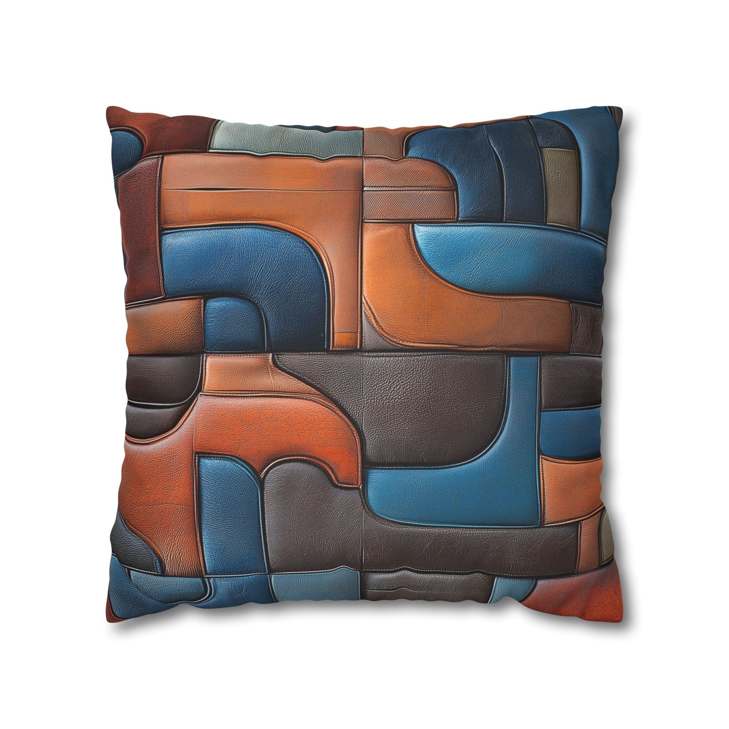 Leather Mosaic - Square Polyester Pillowcase