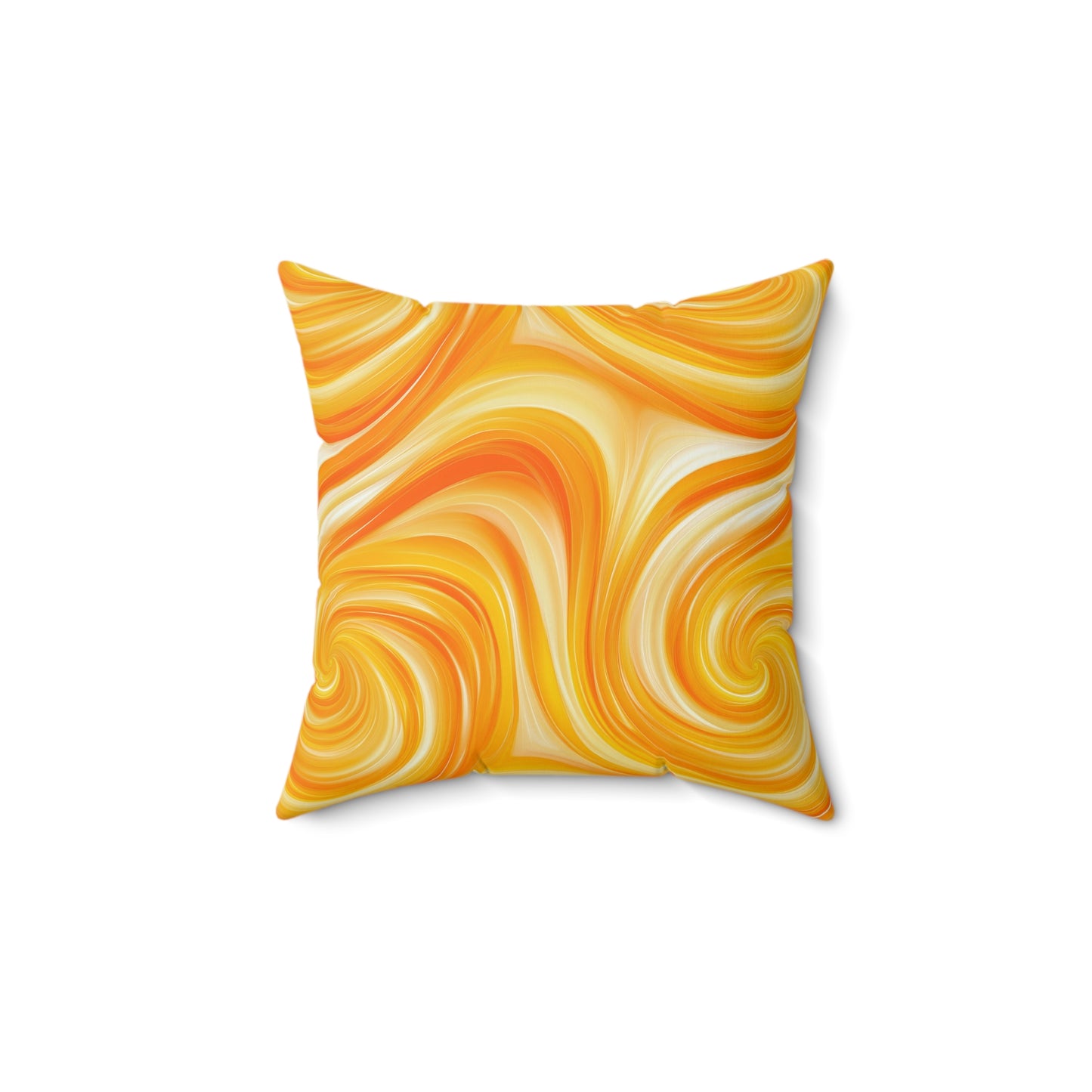 Yellow Swirlino Polyester Pillow 3