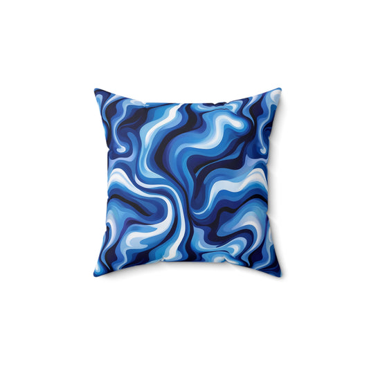 Blue Swirlino Polyester Pillow 5