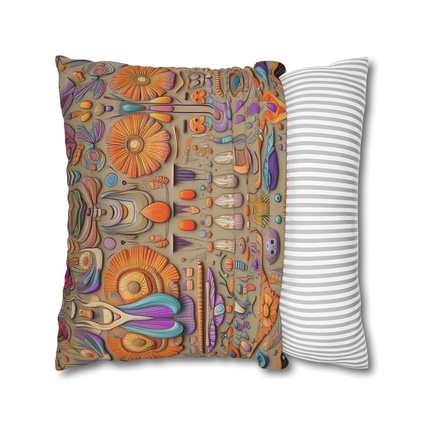 Kaleidoscopic Reverie- Square Polyester Pillowcase