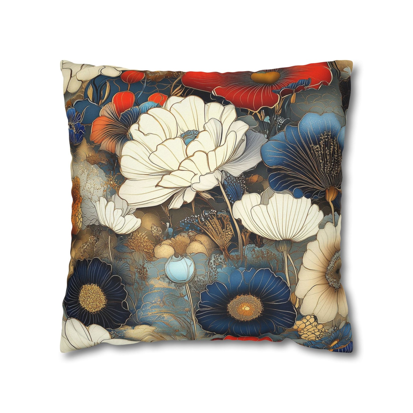 Vibrant Petals - Square Polyester Pillowcase