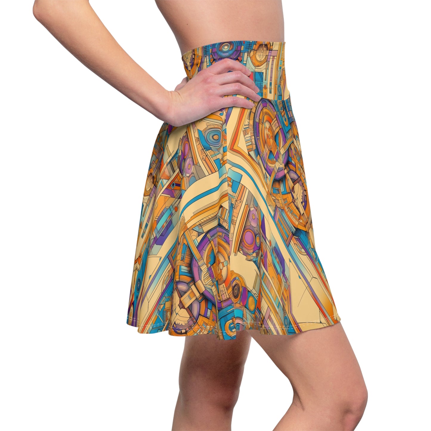 Geometric Dreamscape - Skater Skirt