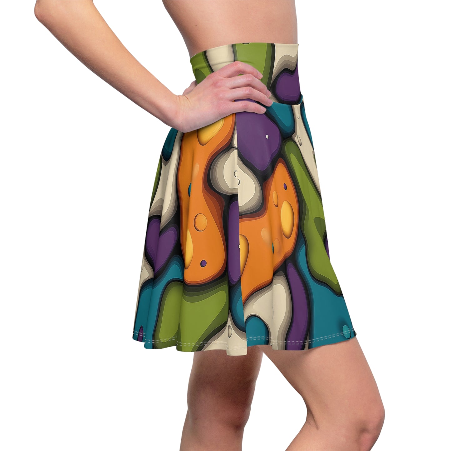 Vibrant Microcosm - Skater Skirt