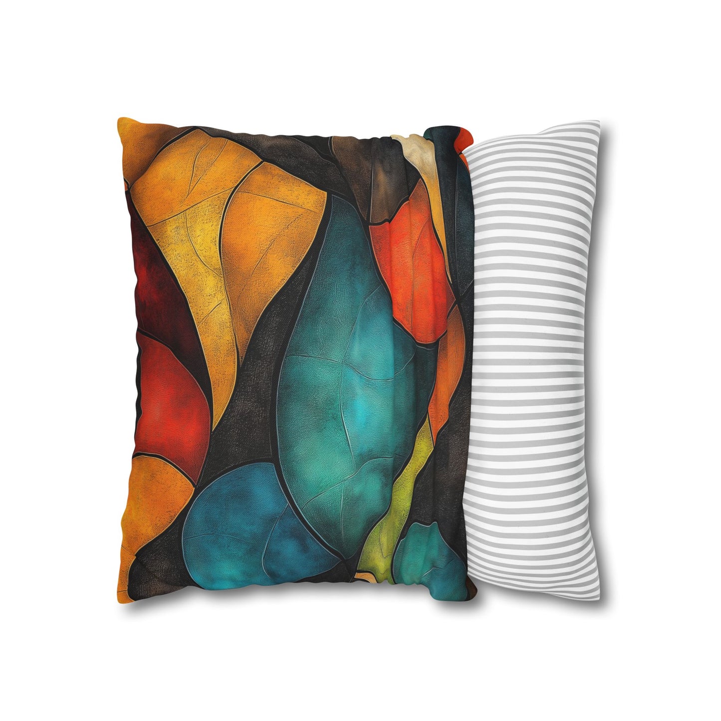 Chromatic Curves - Square Polyester Pillowcase