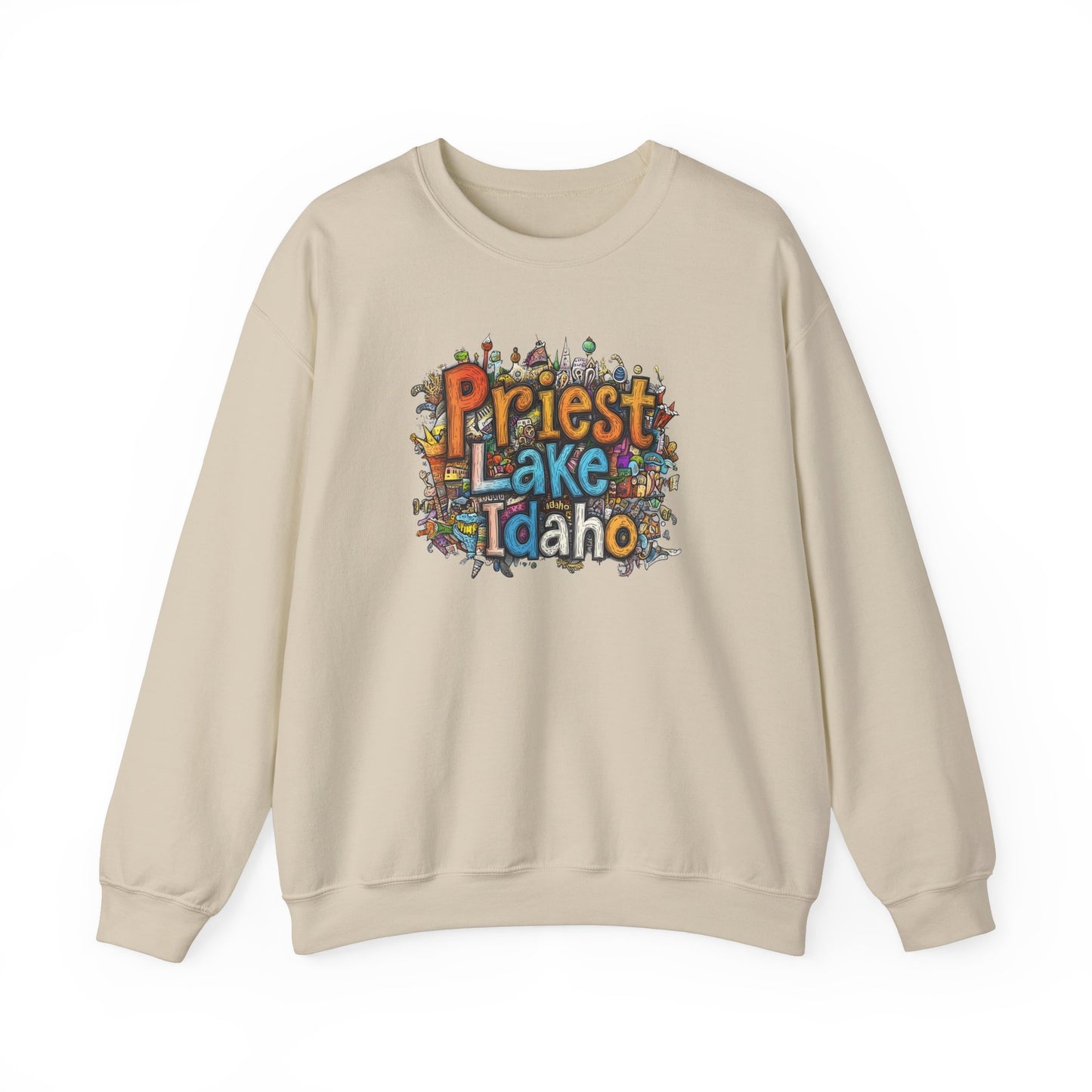 Priest Lake Idaho Fun Heavy Blend™ Crewneck Sweatshirt