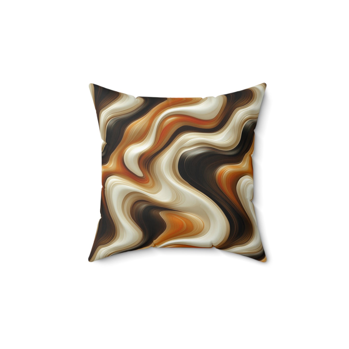 Brown Swirlino Polyester Pillow 5