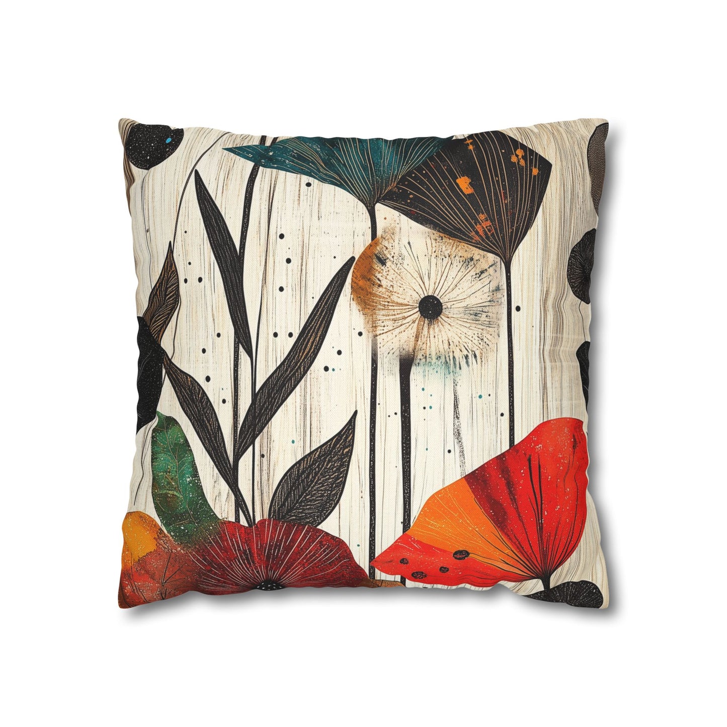 Vibrant Botanicals - Square Polyester Pillowcase