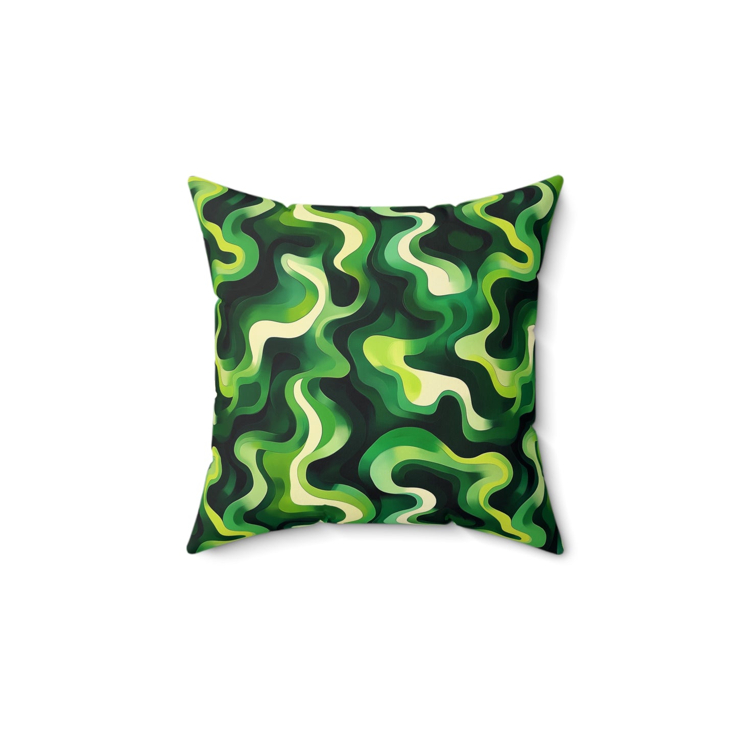 Green Swirlino Polyester Pillow  13