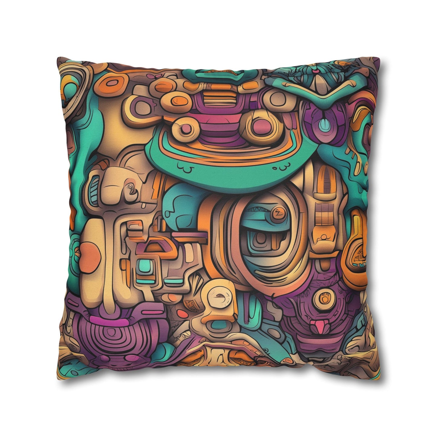 Psychedelic Dreamscape- Square Polyester Pillowcase