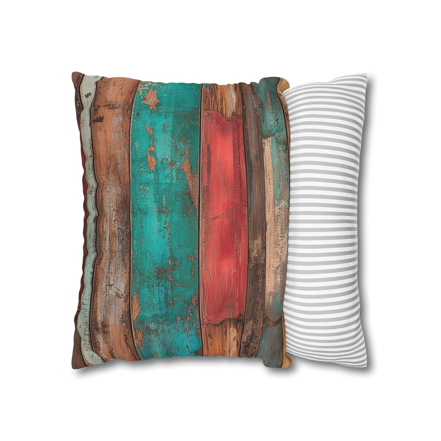 Rustic Rainbow - Square Polyester Pillowcase