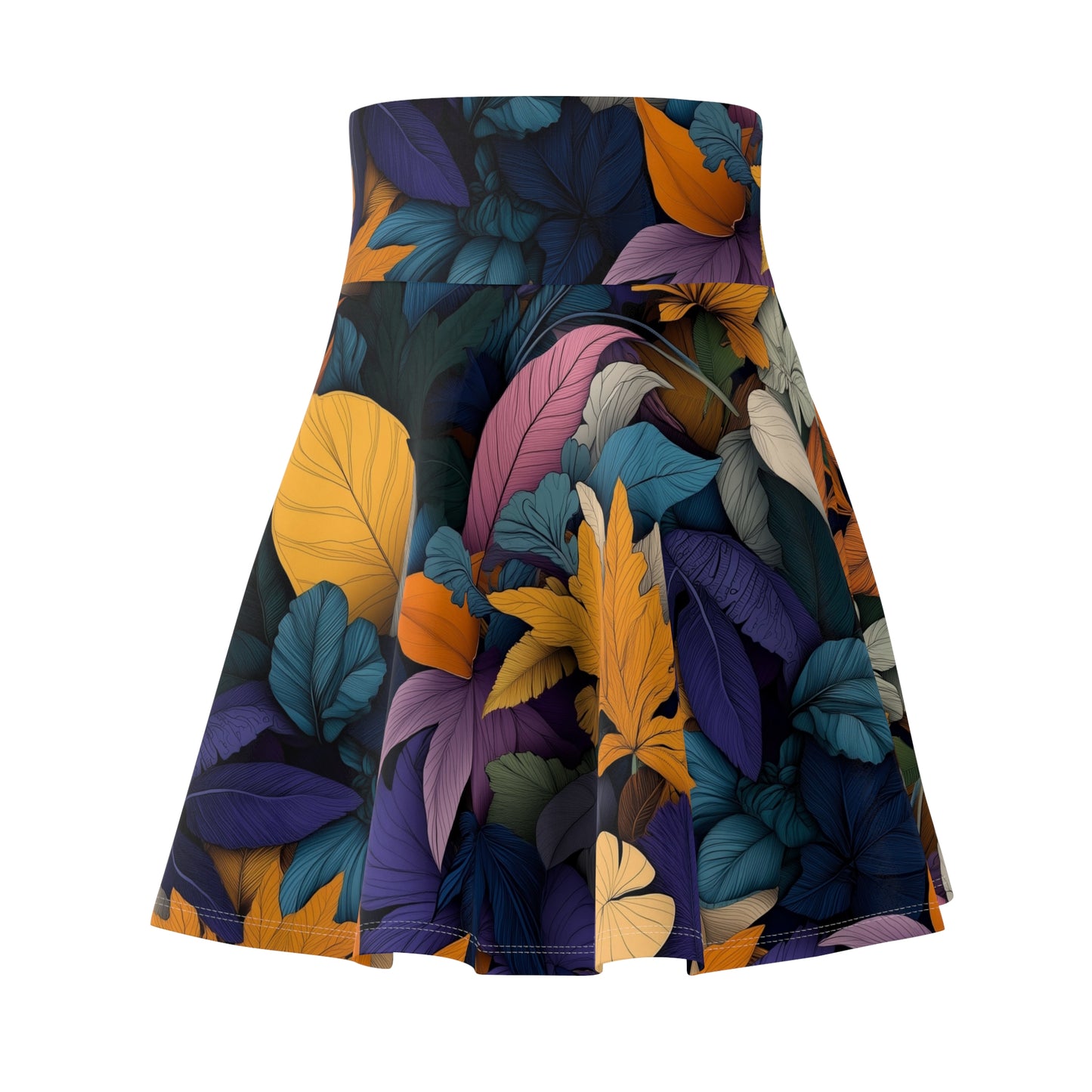 Vibrant Leaf Tapestry - Skater Skirt