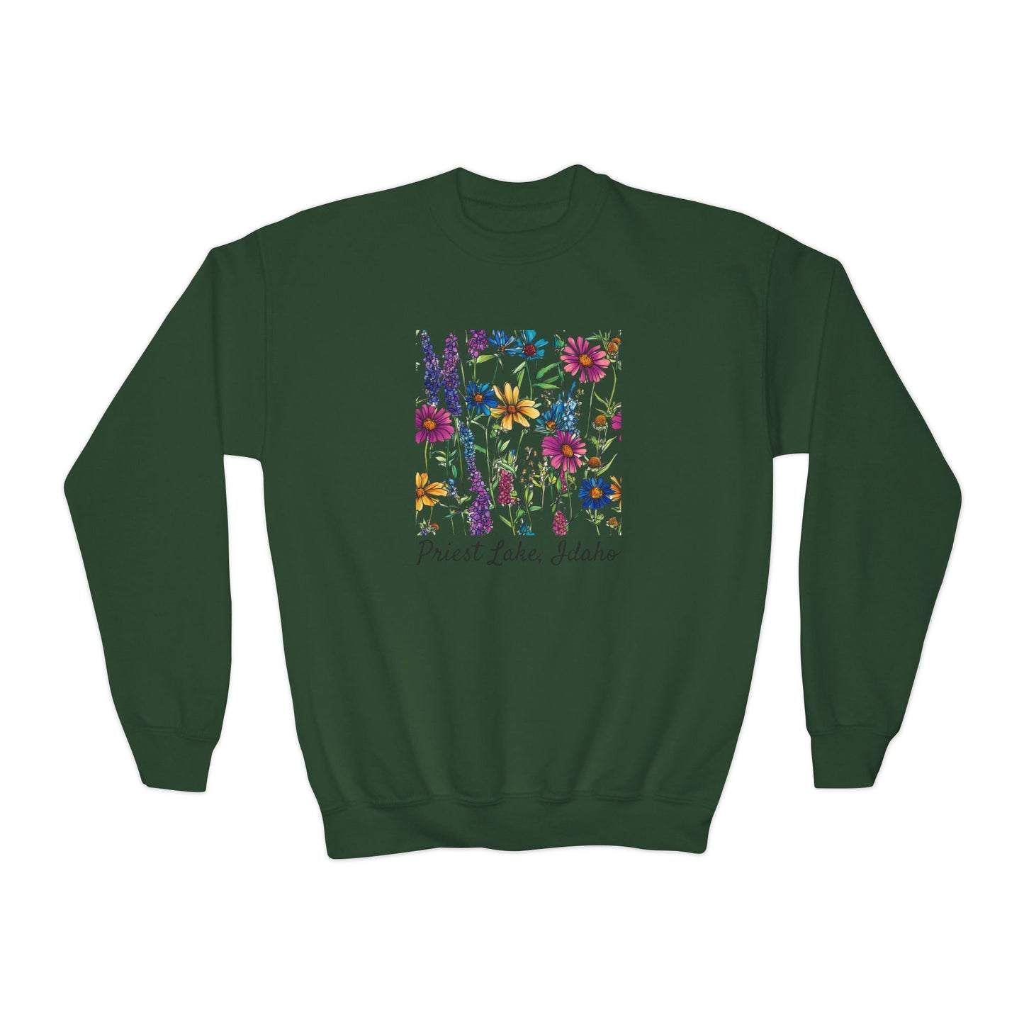 Priest Lake Wildflower Youth Crewneck Sweatshirt