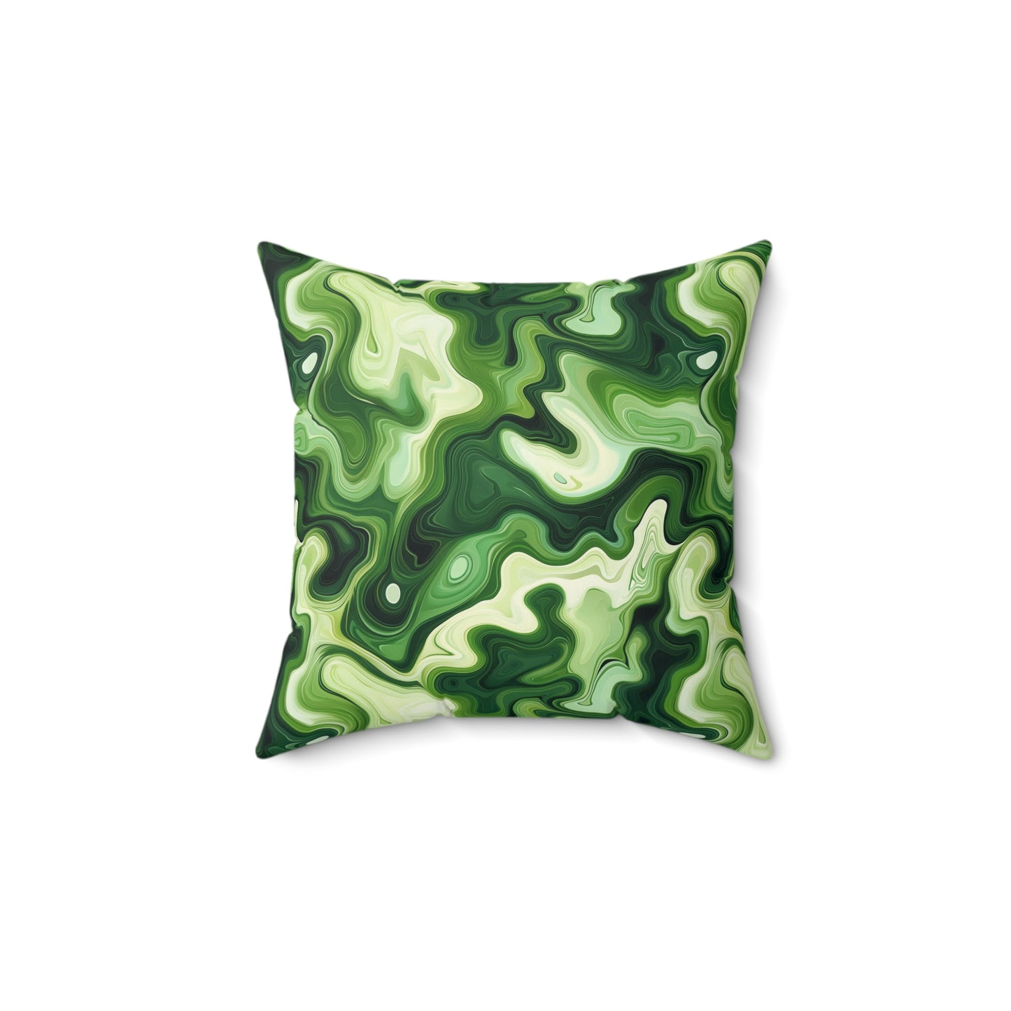 Green Swirlino Polyester Pillow  14