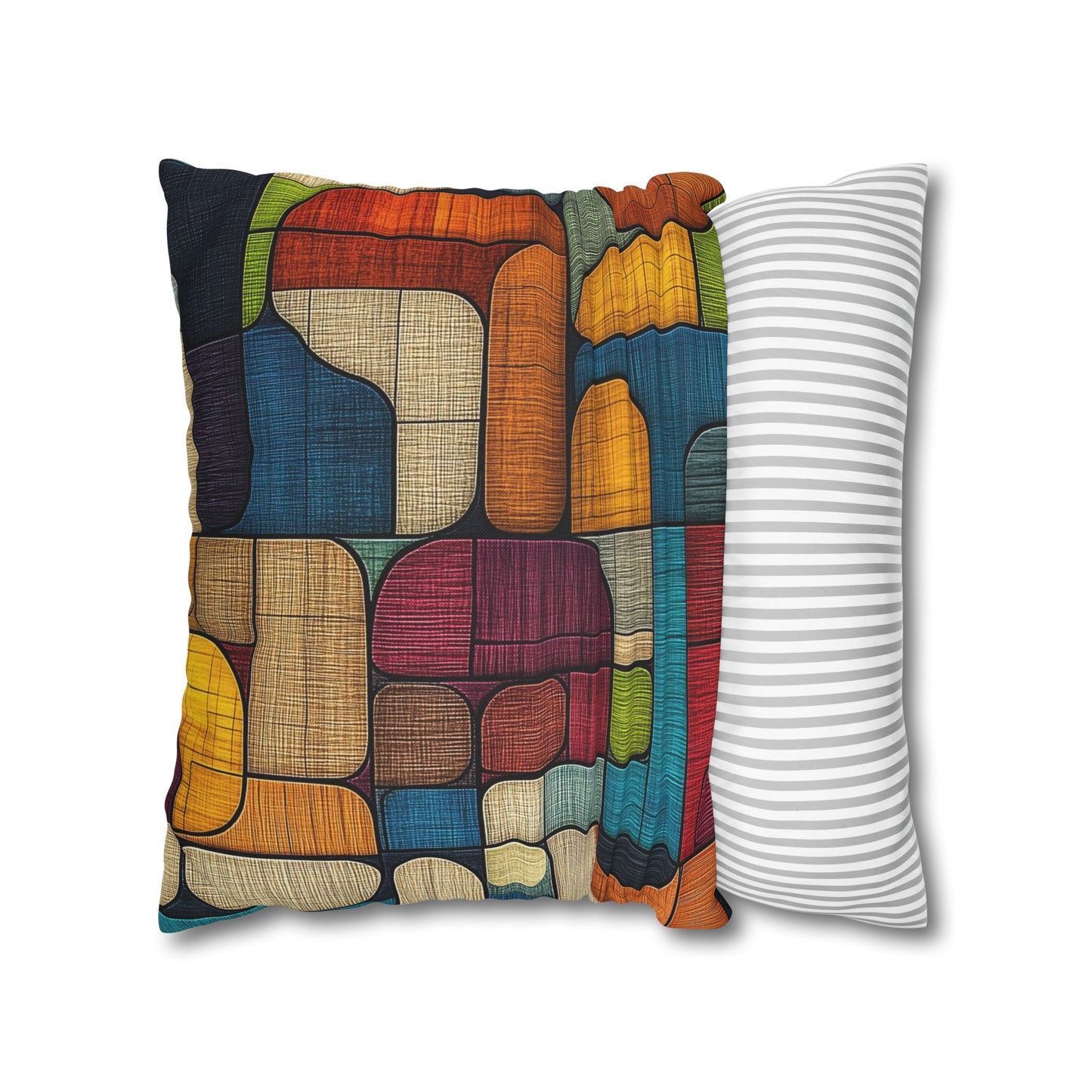 Geometric Mosaic - Square Polyester Pillowcase