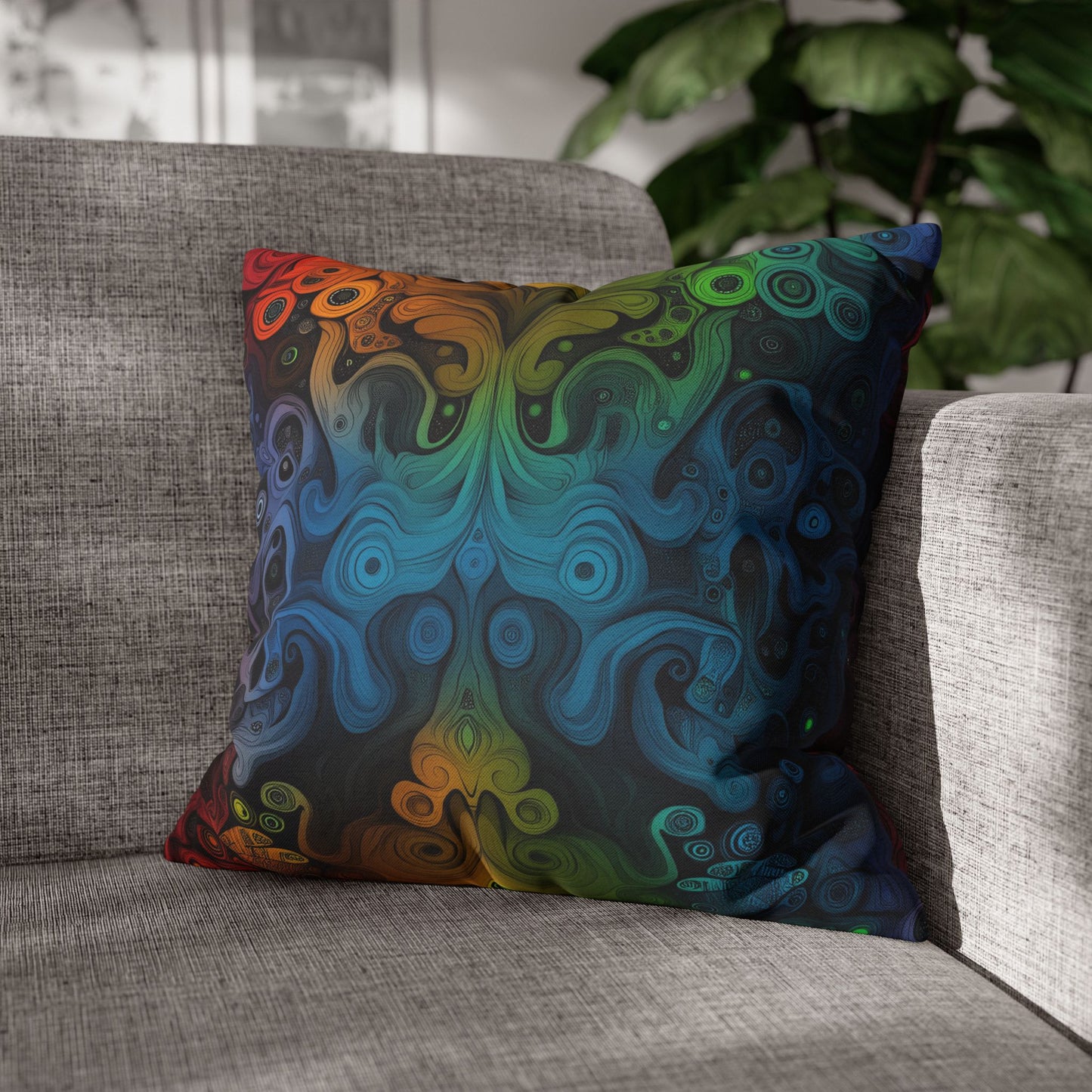 Psychedelic Symphony- Square Polyester Pillowcase