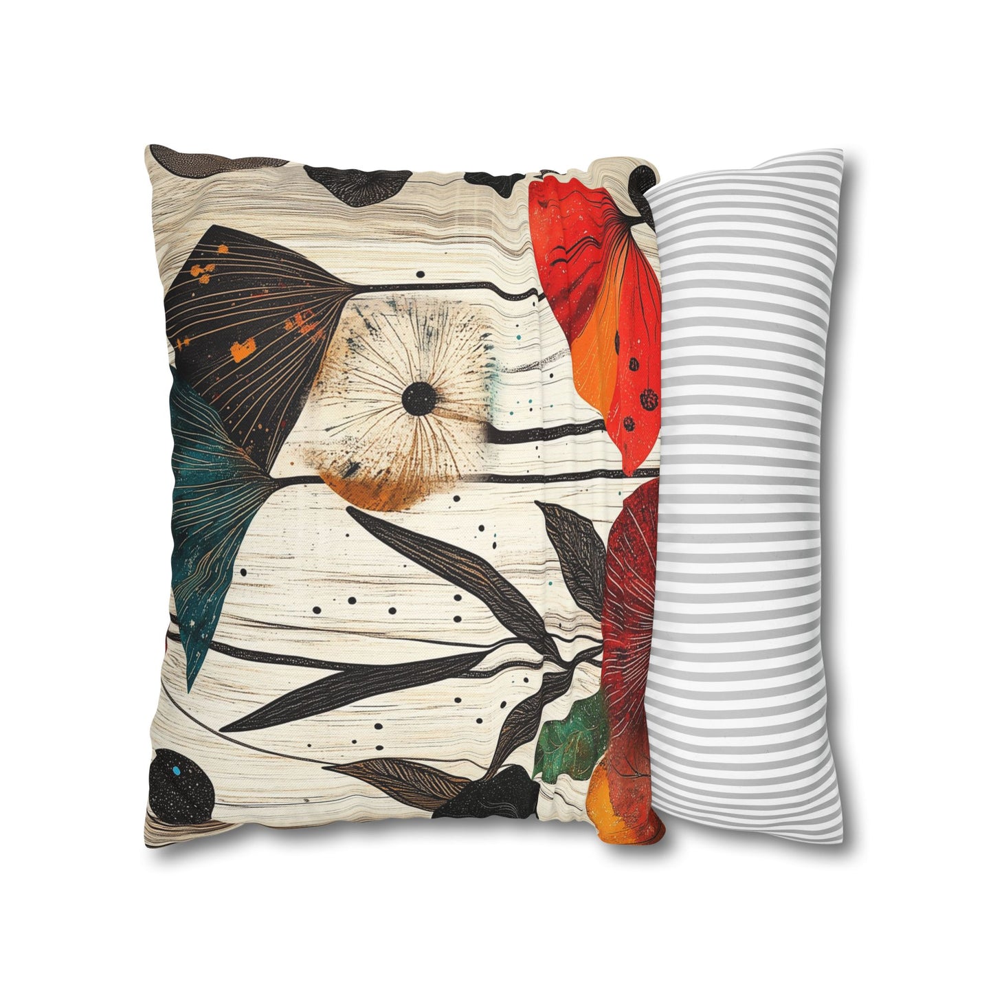 Vibrant Botanicals - Square Polyester Pillowcase