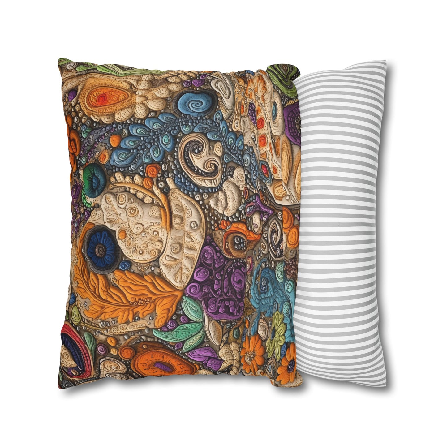 Kaleidoscope Garden- Square Polyester Pillowcase