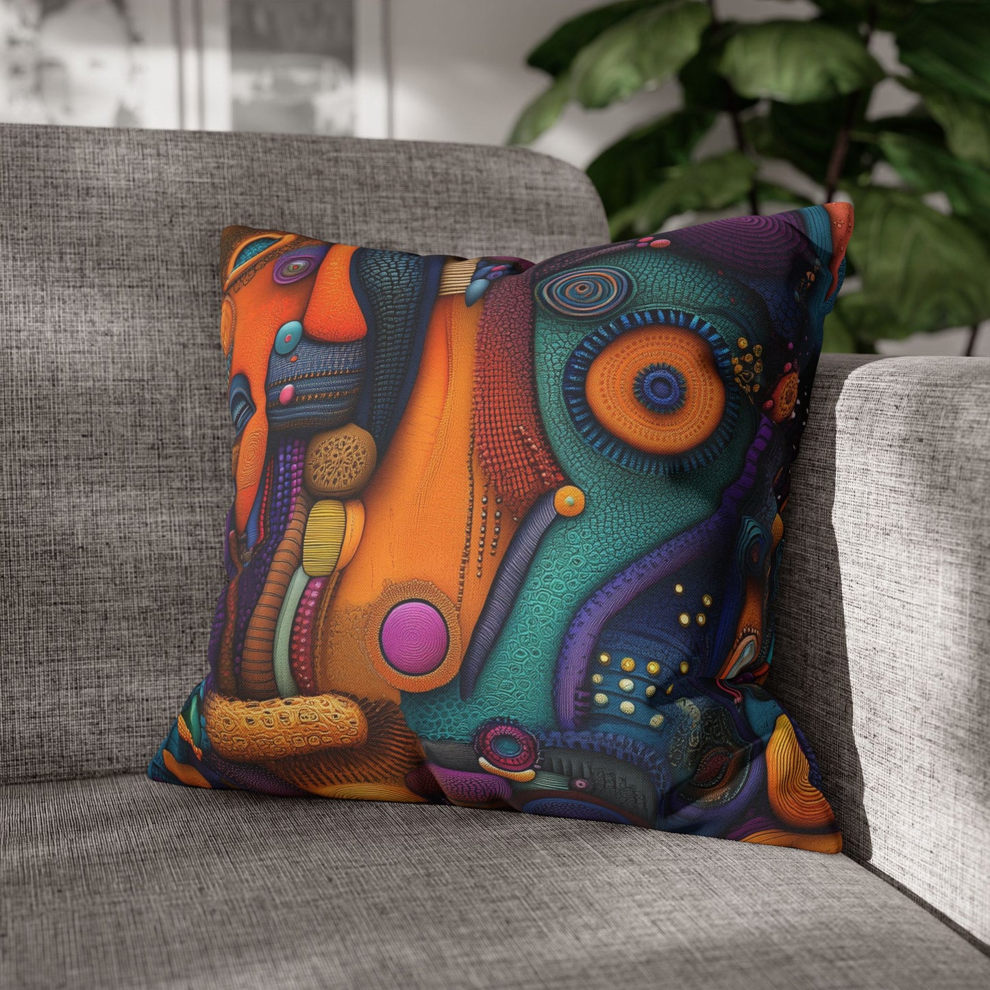 Vibrant Vortex- Square Polyester Pillowcase