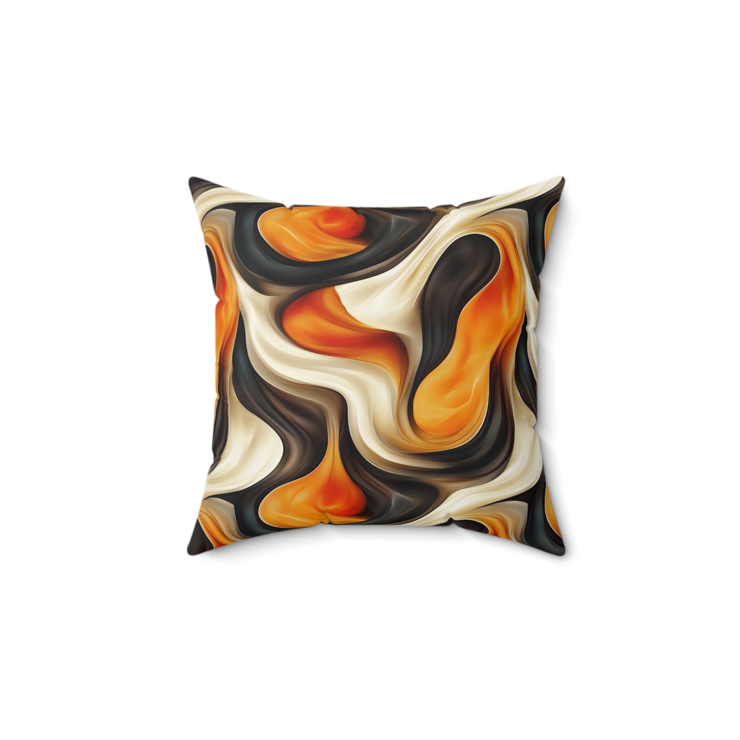 Brown Swirlino Polyester Pillow 2