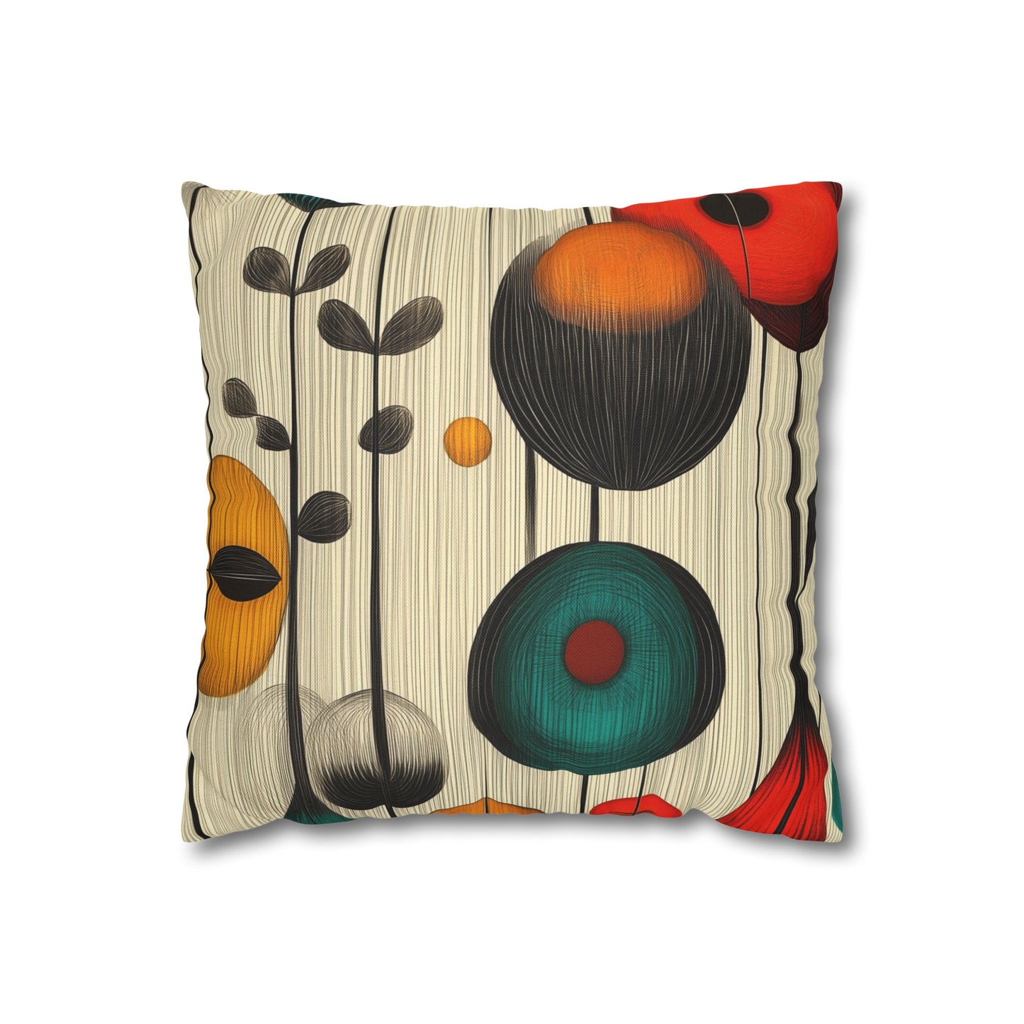 Retro Rhythm - Square Polyester Pillowcase