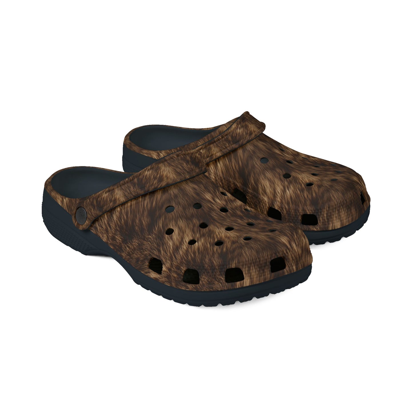 Grizzly Fur Print Foam Rubber Sandals