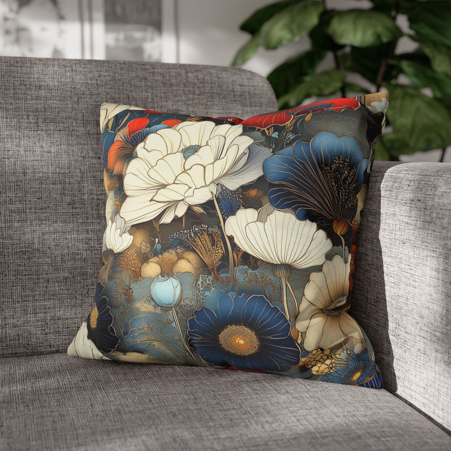 Vibrant Petals - Square Polyester Pillowcase