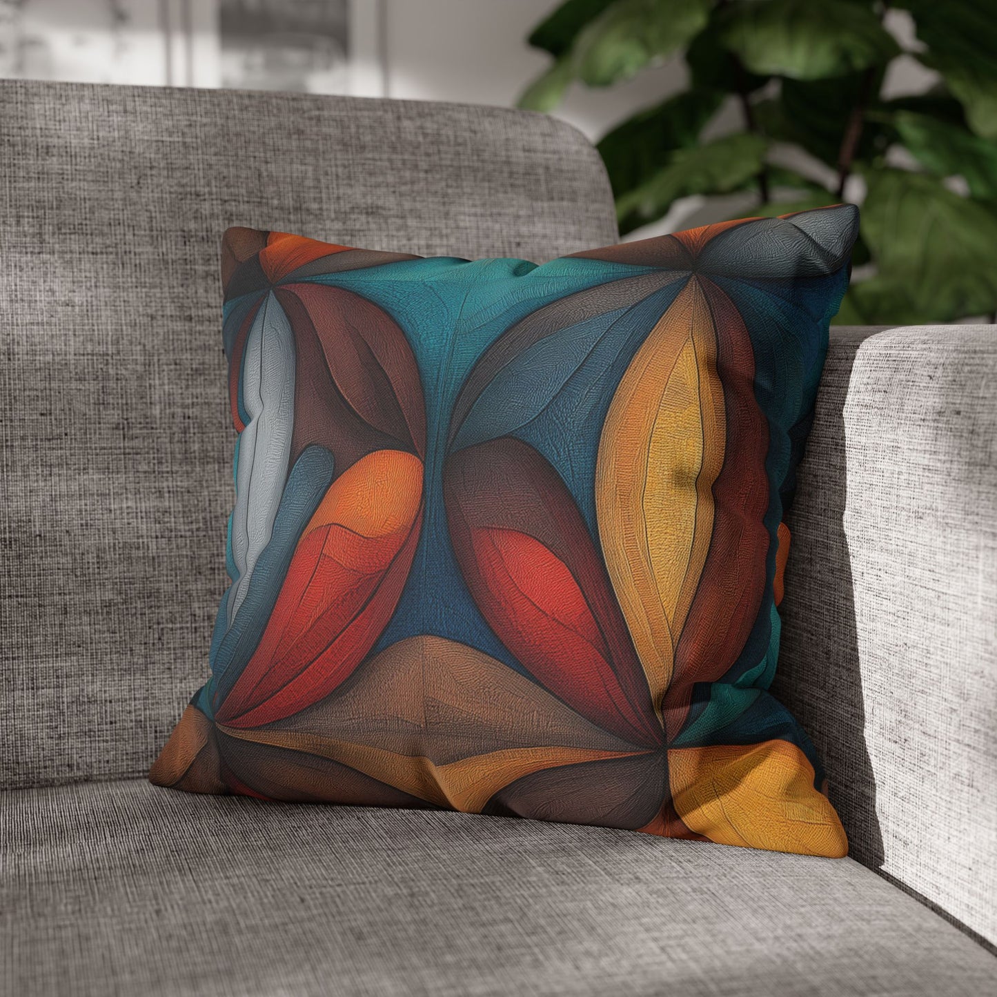 Kaleidoscopic Petals - Square Polyester Pillowcase