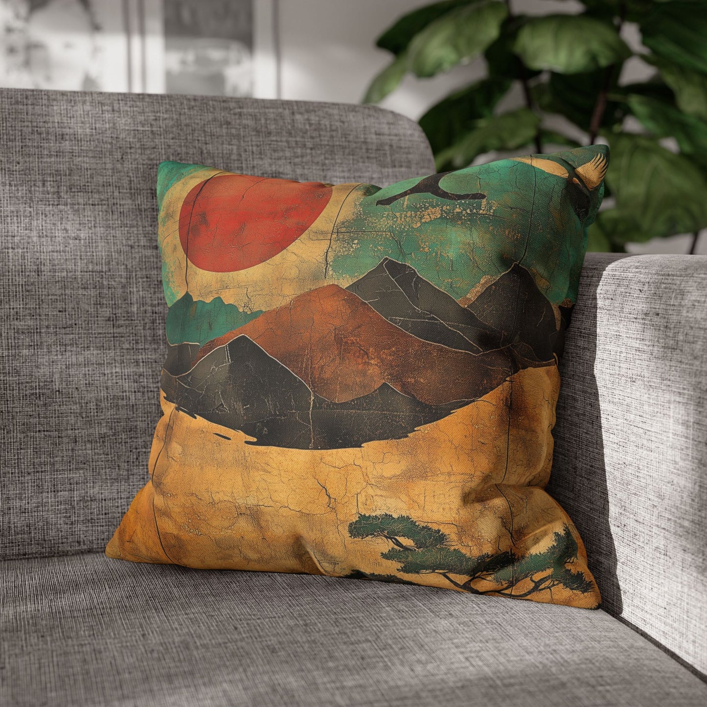 Rising Sun - Square Polyester Pillowcase