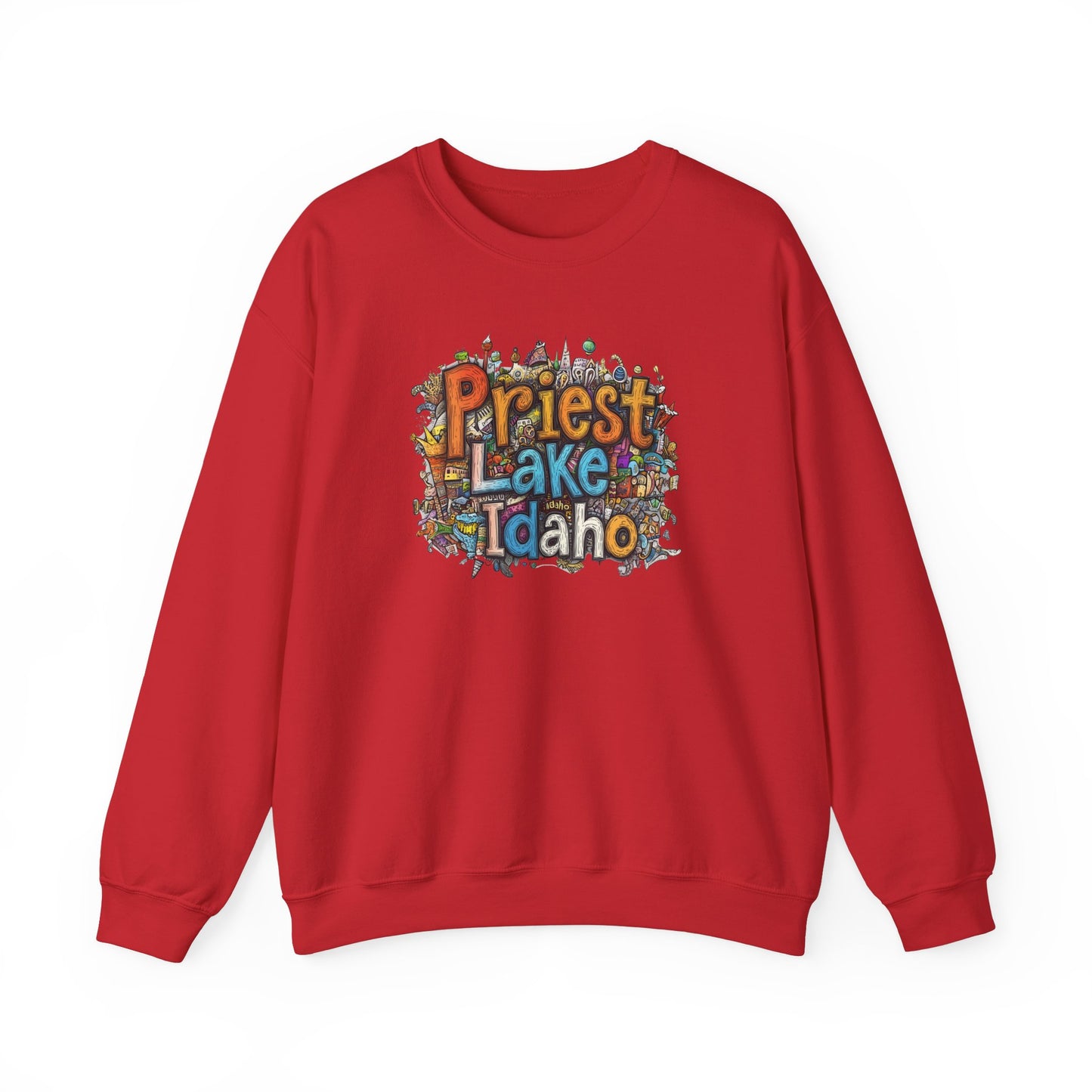 Priest Lake Idaho Fun Heavy Blend™ Crewneck Sweatshirt