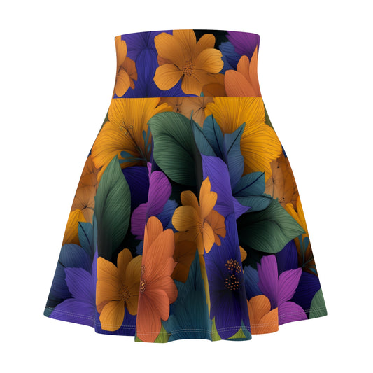 Vibrant Blooms Skater Skirt