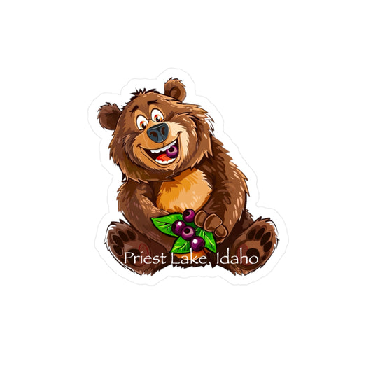 Priest Lake Huckle Bear Kiss-Cut Vinyl Decals