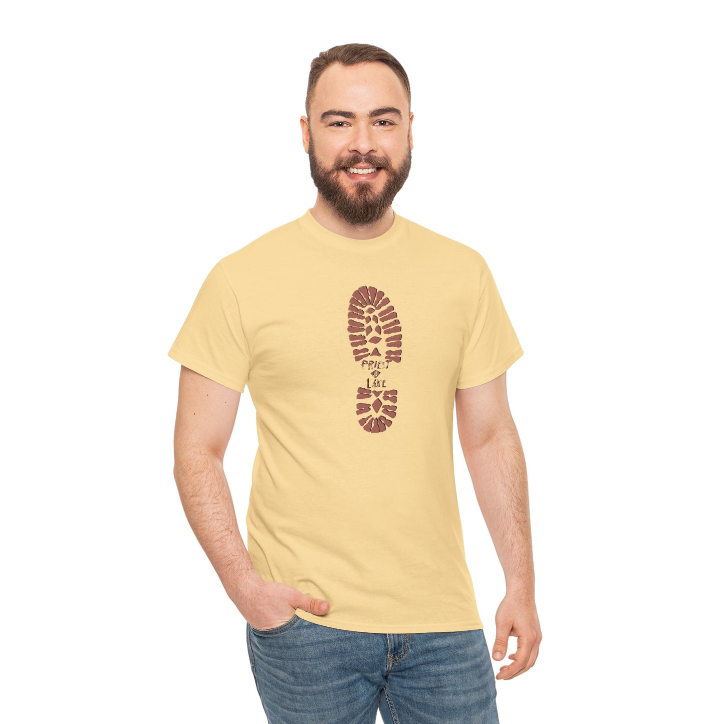 Classic 1990’s Priest Lake Boot Print Unisex Heavy Cotton Tee