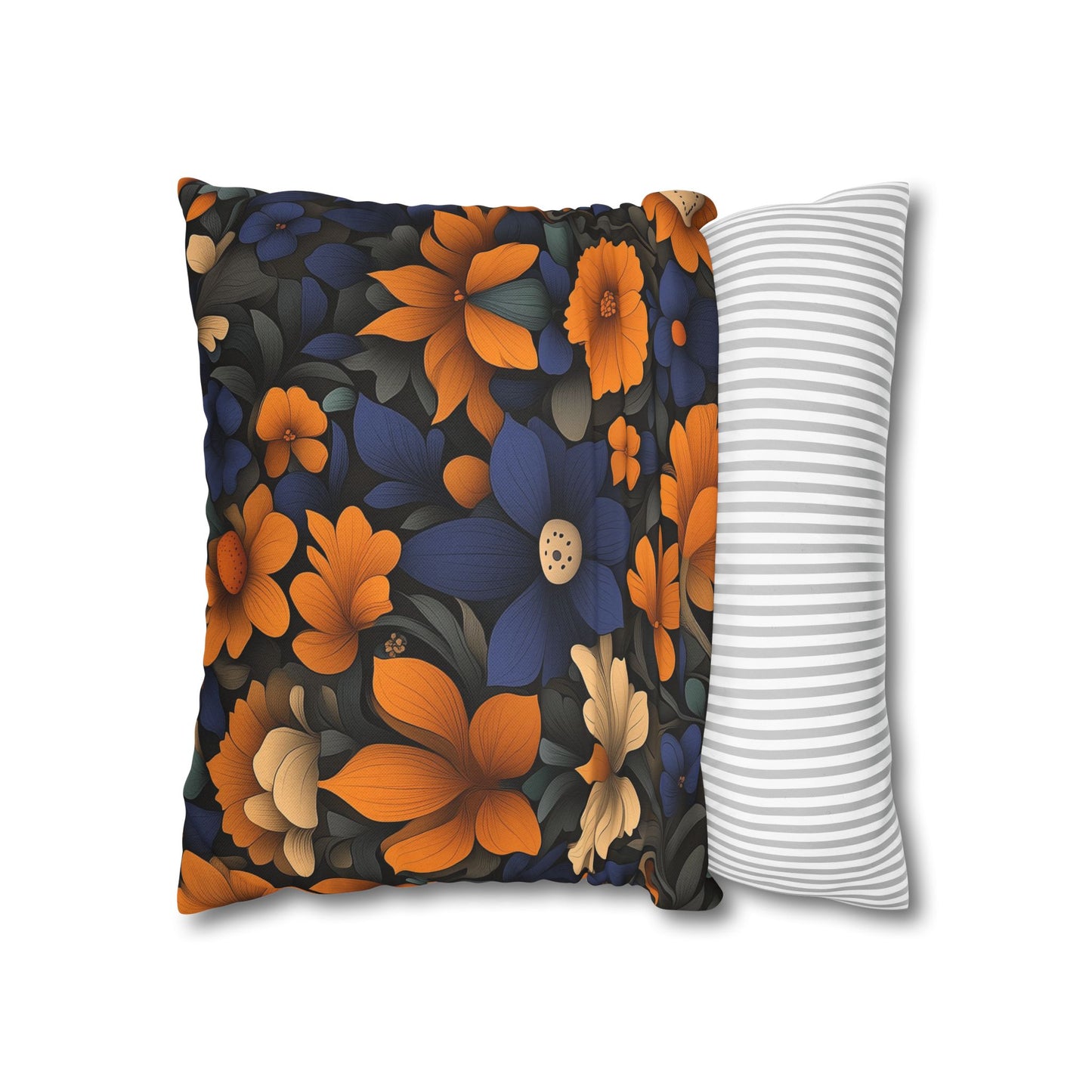 Midnight Blossom- Square Polyester Pillowcase