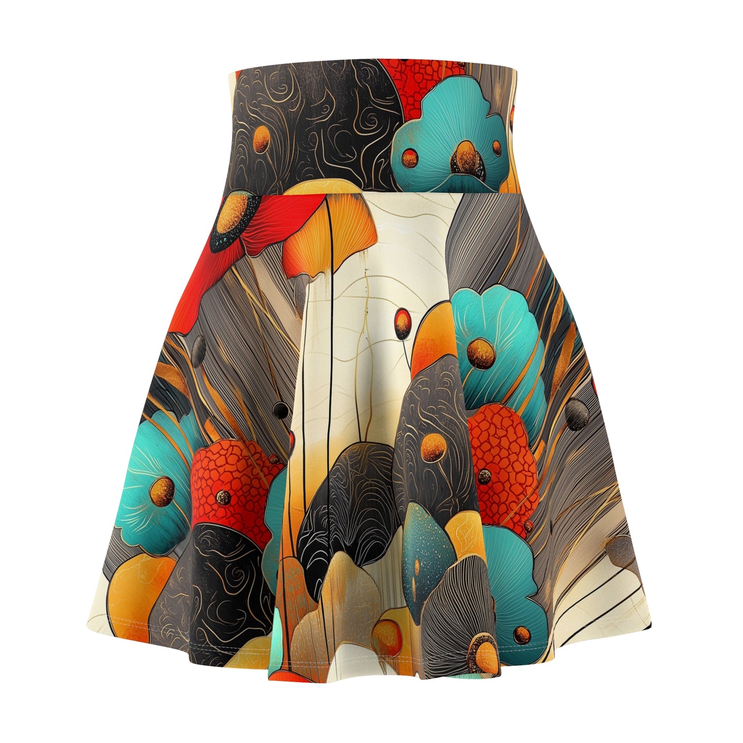 Abstract Garden Delight - Skater Skirt