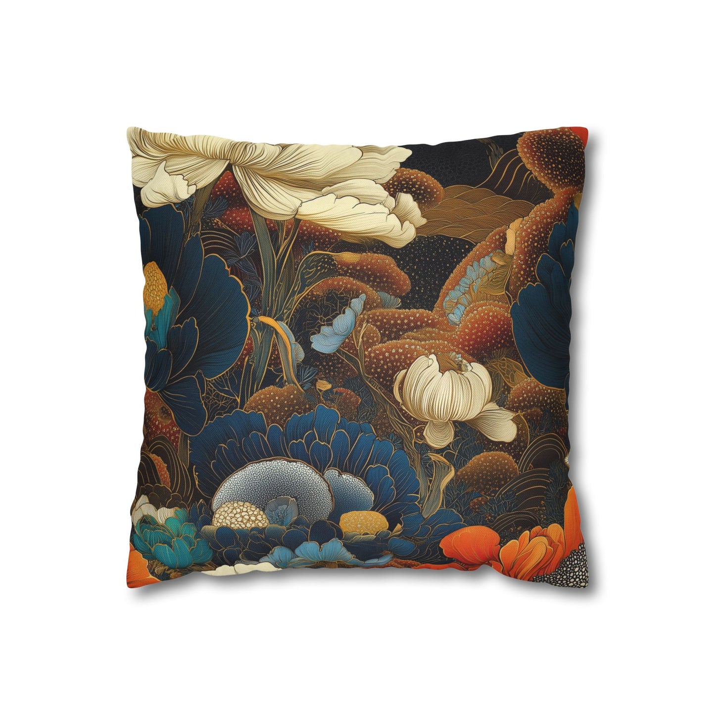 Midnight Garden - Square Polyester Pillowcase